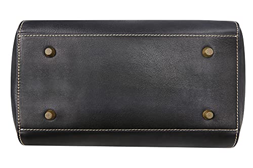 HESHE Vintage Leather Purses for Women Organizer Top Handle Tote Bags Shoulder Bag Laides Handbags(Grey)