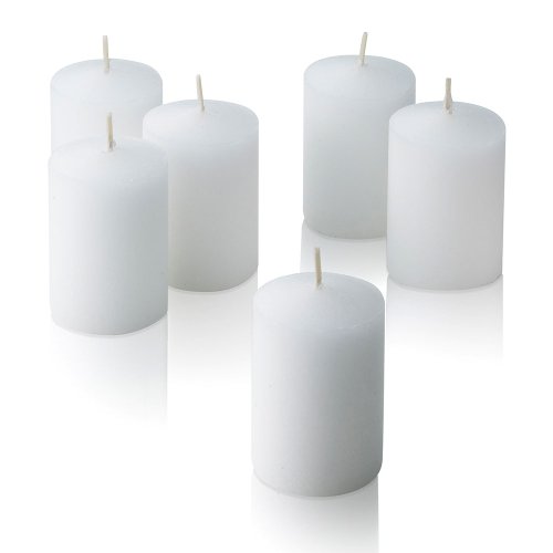 Bulk Pack of 72 White Votive Candles - Box of 72 Unscented Bulk Candles - 15 Hour Burn Time - for Weddings, Restaurants, Parties, Spa and Decorations.