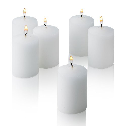 Bulk Pack of 72 White Votive Candles - Box of 72 Unscented Bulk Candles - 15 Hour Burn Time - for Weddings, Restaurants, Parties, Spa and Decorations.