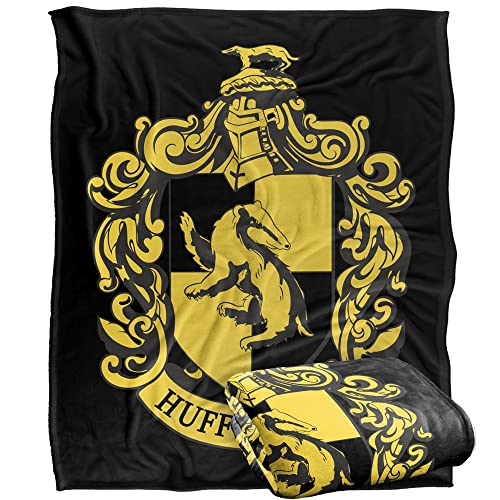 Harry Potter Hufflepuff Crest 3 Officially Licensed Silky Touch Super Soft Throw Blanket 50" x 60"