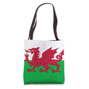 wales flag red dragon cymru welsh gift tote bag