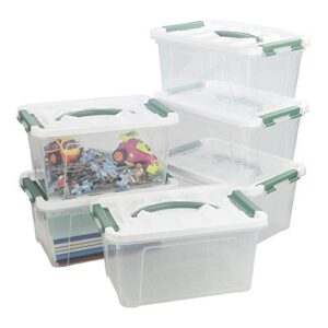 yarebest 6-pack clear latch box, 6 quart plastic storage box with lid