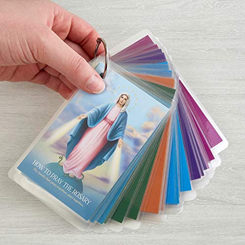 How to Pray the Rosary Laminated Catholic Prayer Cards Set for Kids, 4 1/2 Inch