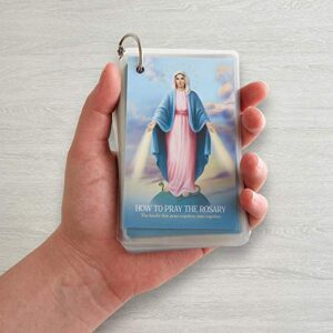 How to Pray the Rosary Laminated Catholic Prayer Cards Set for Kids, 4 1/2 Inch