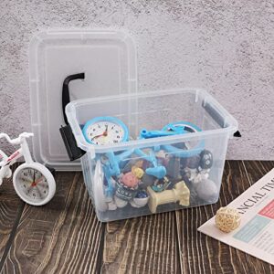 Yarebest 6 L Clear Plastic Storage Bins, Storage Boxes with Lids Set of 6