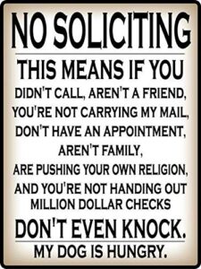 zmkdll funny metal sign do not knock no soliciting warn 12″x8″