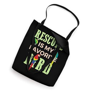 Rescued Is My Favorite Bird Avian Adoption Parrot Rescue Tote Bag