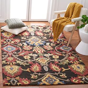 safavieh blossom collection 3′ x 5′ charcoal/multi blm402h handmade premium wool entryway living room foyer bedroom accent rug