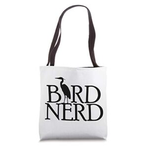 bird nerd product for birder or birdwatcher with blue heron tote bag