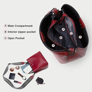 Women Hobo Bucket Purse Crossbody Bags Genuine Leather Handbags for Women with Handle Ladies Shoulder Bags Brown