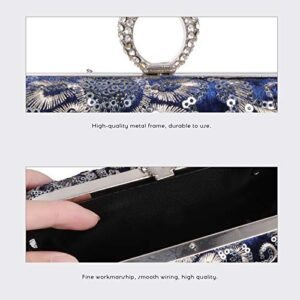 ABOOFAN Fashion Handmade Evening Clutch Bag Chic Women Party Wedding Purse Bag Gifts for Women Blue