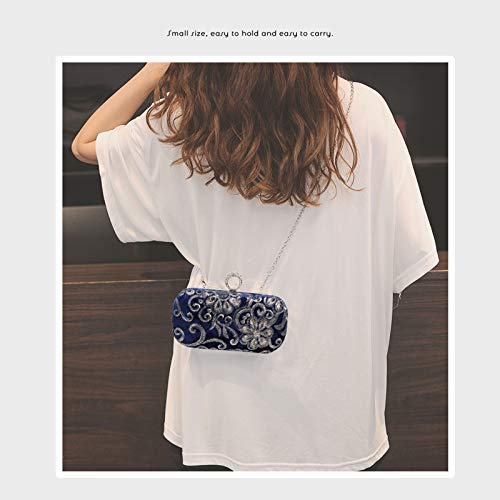 ABOOFAN Fashion Handmade Evening Clutch Bag Chic Women Party Wedding Purse Bag Gifts for Women Blue