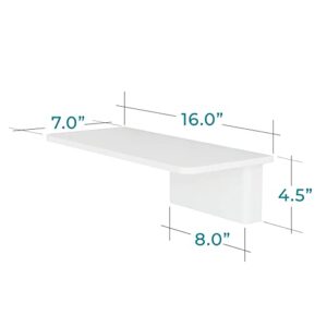 Fytz Design Set of 2 Small + Set of 2 Regular White Floating Shelves for Living, Bedroom, Office, Bathroom, and Kitchen