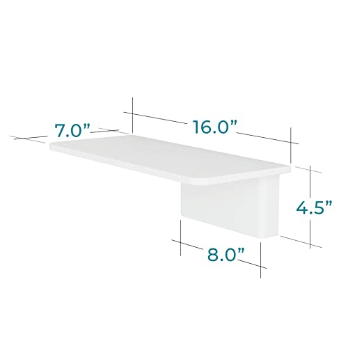 Fytz Design Set of 2 Small + Set of 2 Regular White Floating Shelves for Living, Bedroom, Office, Bathroom, and Kitchen