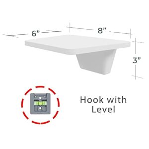 Fytz Design Set of 2 Small + Set of 2 Regular White Floating Shelves for Living, Bedroom, Office, Bathroom, and Kitchen