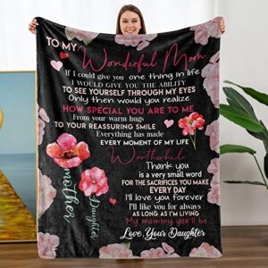 turmtf mother day birthday gifts for mom, gifts for mom from daughter, for mother soft throw mom blanket (size 55″x70″)