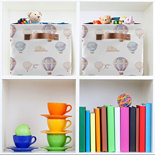 xigua Watercolor Hot Air Balloon Storage Bin for Toy Storage Basket Dirty Clothes Sundries Office Home Closet Organizer Shelf Cube Box Waterproof Laundry Basket