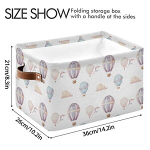 xigua Watercolor Hot Air Balloon Storage Bin for Toy Storage Basket Dirty Clothes Sundries Office Home Closet Organizer Shelf Cube Box Waterproof Laundry Basket