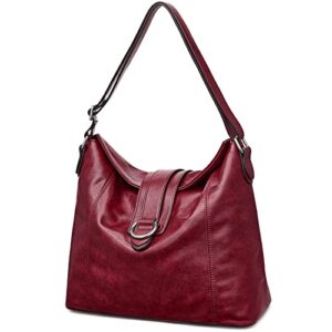 S-ZONE Women Large Hobo Purses Bag Soft Shoulder Tote Handbags Vegan Leather