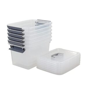 eudokkyna 5l small plastic storage bin, clear storage boxes set of 6