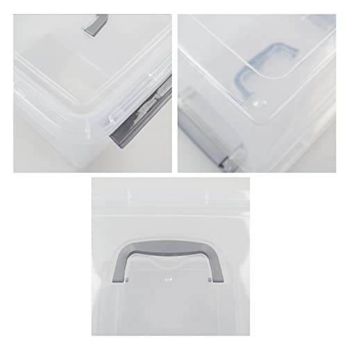 EudokkyNA 5L Small Plastic Storage Bin, Clear Storage Boxes Set of 6