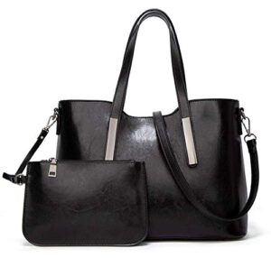 women handbag satchel purses and handbags for women shoulder tote bags wallets (black)