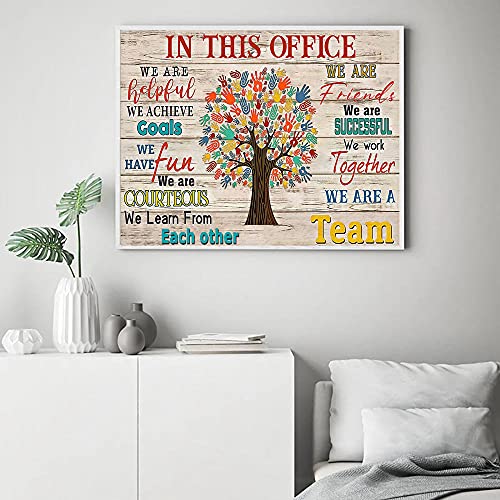 Inspirational Wall Art For Office Motivational Poster Wall Decor Signs Quotes In This Office We Are A Team Canvas Poster for Office Decor for Women Inspirational Wall Decor 24x16 Inch UNFRAMED