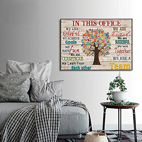 Inspirational Wall Art For Office Motivational Poster Wall Decor Signs Quotes In This Office We Are A Team Canvas Poster for Office Decor for Women Inspirational Wall Decor 24x16 Inch UNFRAMED