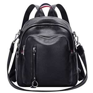 altosy fashion genuine leather backpack purse for women shoulder bag casual daypack medium (s9 black new)