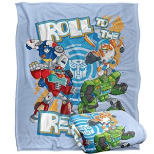 transformers roll to the rescue silky touch super soft throw blanket 50″ x 60″