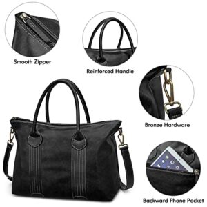 S-ZONE Women Soft Handbags Shoulder Purse Crossbody Bag Work Tote Bag Top Handle Satchels Faux Leather