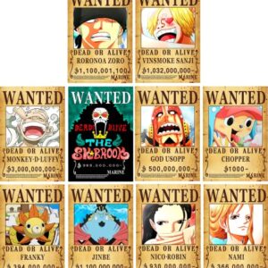 FOTNDS 10pcs New Edition 28.5cm×19.5cm OP Pirate Anime Wanted Poster