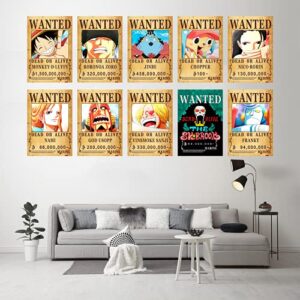 FOTNDS 10pcs New Edition 28.5cm×19.5cm OP Pirate Anime Wanted Poster