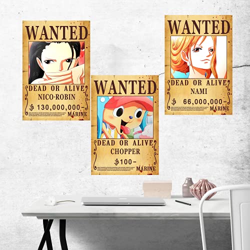 FOTNDS 10pcs New Edition 28.5cm×19.5cm OP Pirate Anime Wanted Poster