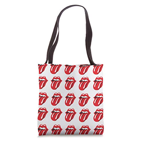 Official Rolling Stones Classic Repeat Tongue White Tote Bag