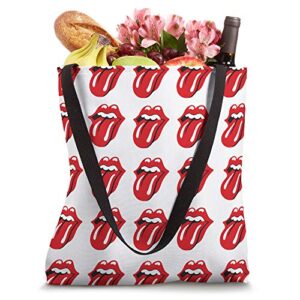 Official Rolling Stones Classic Repeat Tongue White Tote Bag