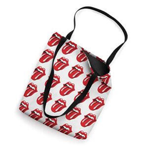 Official Rolling Stones Classic Repeat Tongue White Tote Bag