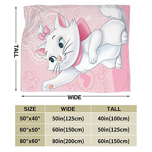 BLACK SP Marie from The Aristocats Ultra-Soft Fleece Blanket Throw Super Soft Fuzzy Cozy Warm Lightweight Hypoallergenic Plush Bed Couch Living Room Decor 50inchX40inch