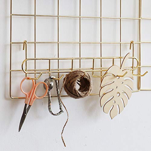 JOVONE Wall Grid Panel Basket,Display shelf,Pen Holder,Hooks Rack,Bookshelf,Wall Organizer For Home supplies,Set of 5 (Gold)