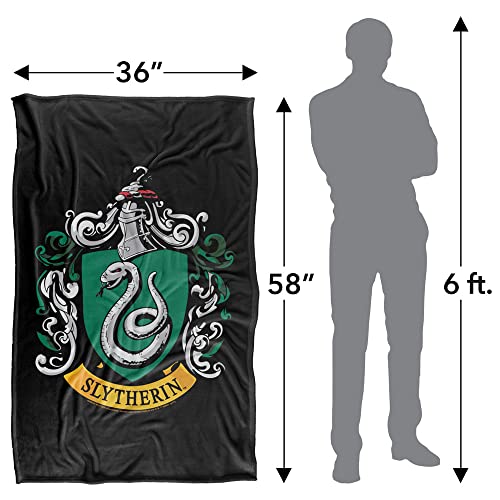 Harry Potter Slytherin Crest Black Silky Touch Super Soft Throw Blanket 36" x 58",Slytherin Crest