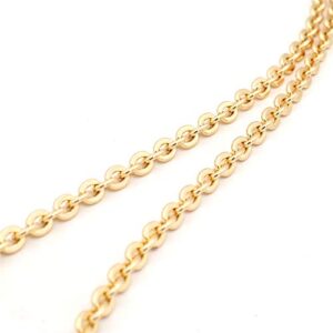 Oval Purse Chain Flat Gold Light Weight Crossbody Shoulder Strap Polished - (48" / 120cm)