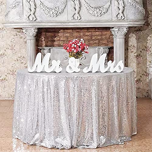 VIOPVERY Mr and Mrs Sign for Wedding Table,Large Wooden Letters Mr & Miss Signs for Sweetheart Table,Photo Props Wedding Decorations for Anniversary,White