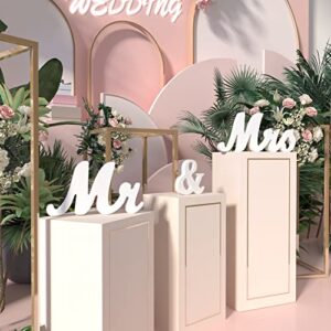 VIOPVERY Mr and Mrs Sign for Wedding Table,Large Wooden Letters Mr & Miss Signs for Sweetheart Table,Photo Props Wedding Decorations for Anniversary,White