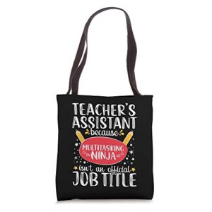 teacher assistant teaching school ninja appreciation gift tote bag