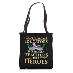 paraprofessional educators teaching assistant paraeducator tote bag