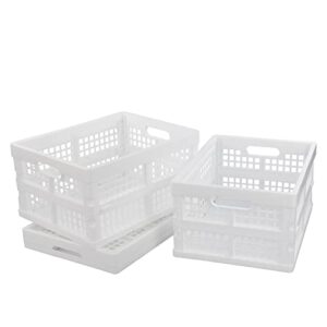 yarebest 3-pack 15 liter collapsible crates, folding basket bins for storage