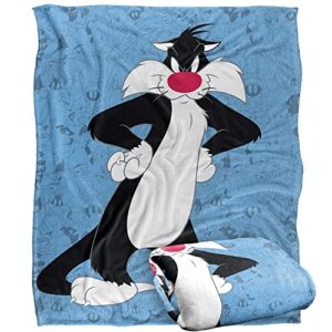 looney tunes blanket, 50″x60″, sylvester character silky touch super soft throw