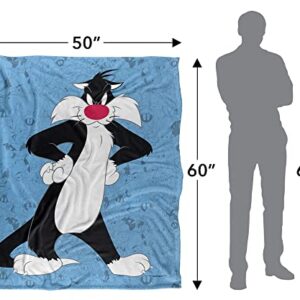 Looney Tunes Blanket, 50"x60", Sylvester Character Silky Touch Super Soft Throw