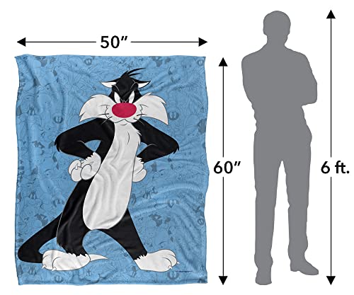 Looney Tunes Blanket, 50"x60", Sylvester Character Silky Touch Super Soft Throw