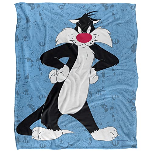 Looney Tunes Blanket, 50"x60", Sylvester Character Silky Touch Super Soft Throw